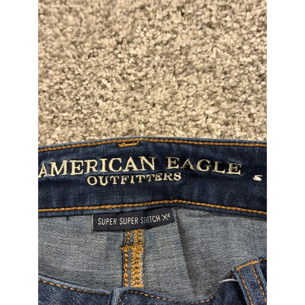 American Eagle Jegging Womens 10 Blue Super Super Stretch X4 Dark Wash Denim - Picture 3 of 11